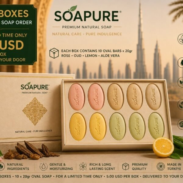 Soapure Premium Natural Soap - 10'lu Oval Sabun Seti (10 x 20gr)